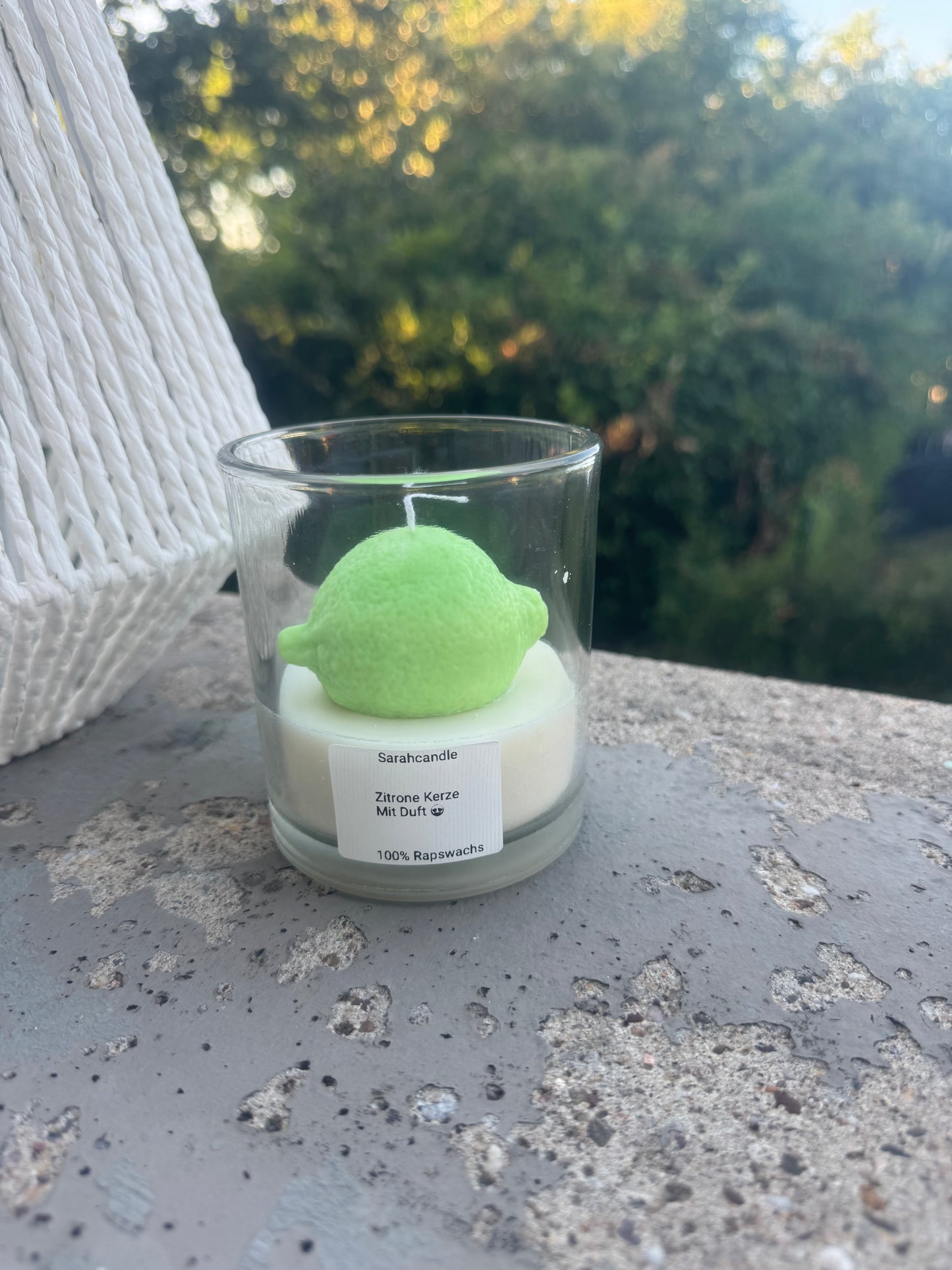 Zitrone Kerze im Glas